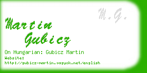 martin gubicz business card